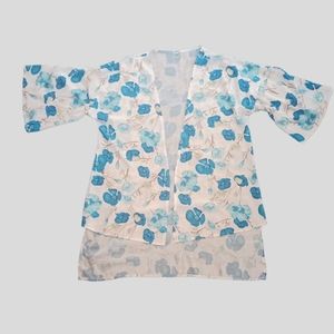 High low tunic cardigan open front fell asleep floral kimono 2x fits like a xl